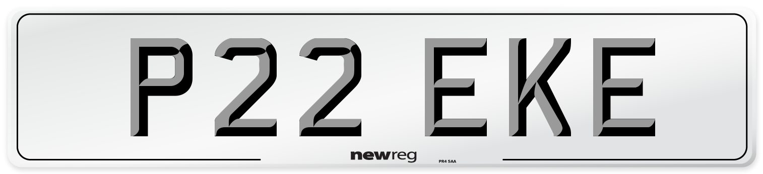 P22 EKE Number Plate from New Reg